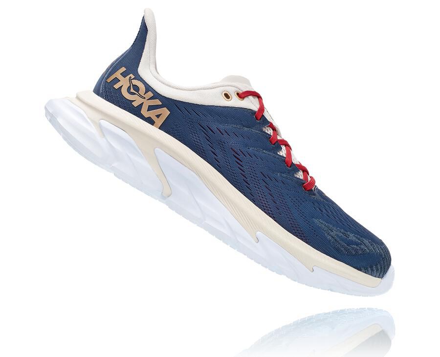 Hoka One One Hardloopschoenen Dames - Clifton Edge - Blauw/Wit - JX0834672